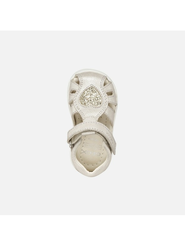 Geox Šedé dívčí sandály pro první krůčky Geox Sandal Macchia