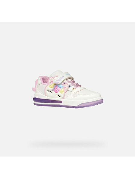 Geox Bílé dívčí tenisky Geox Sketlite