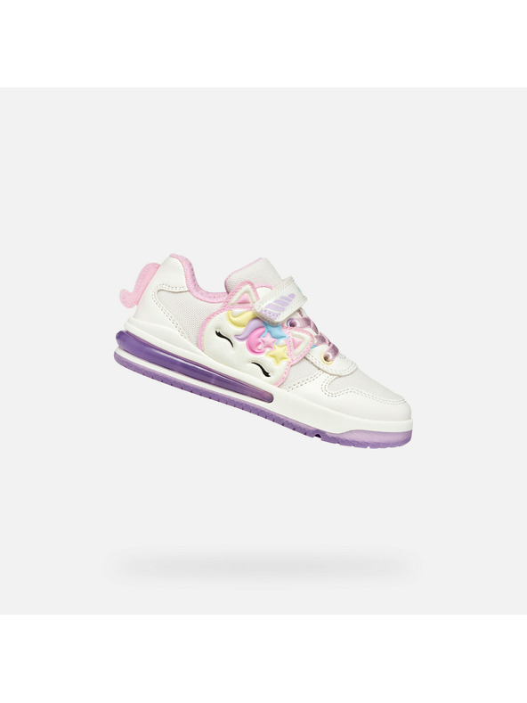 Geox Bílé dívčí tenisky Geox Sketlite