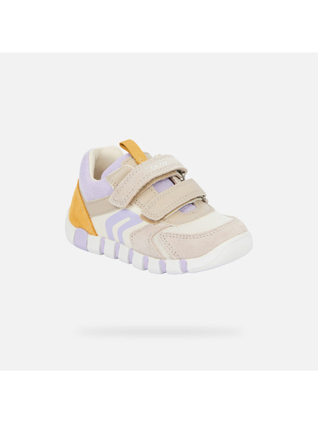 Geox Béžové dívčí barefoot tenisky pro první kroky Geox Iupidoo