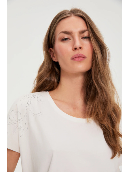 Moodo Halenka s ozdobnou aplikací bílá Moodo