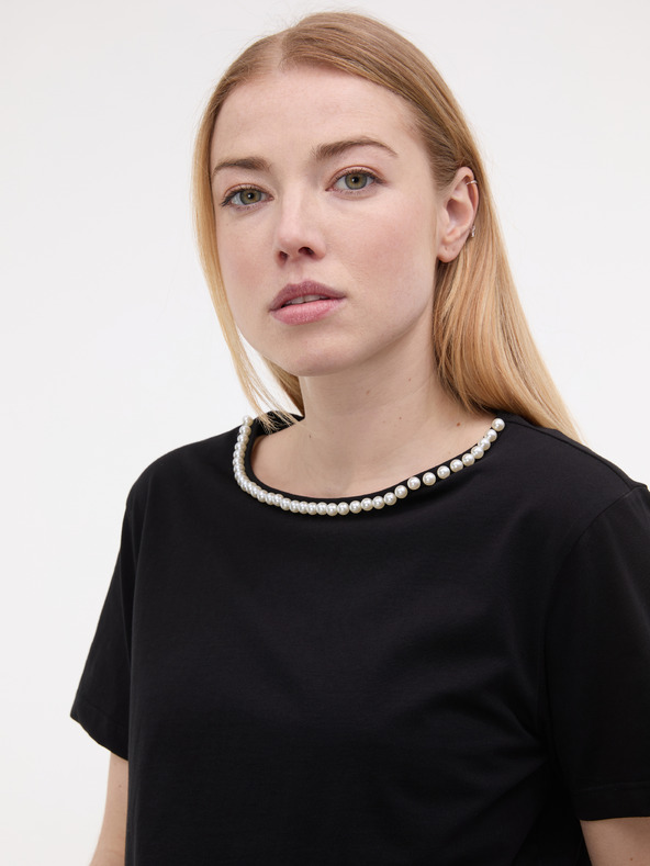 Orsay Černé dámské tričko s aplikací ORSAY