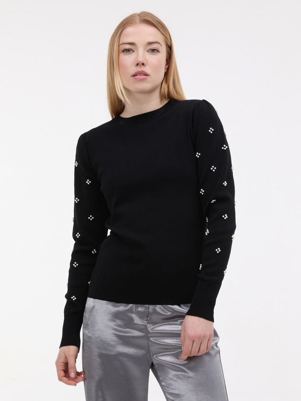 Orsay Černý dámský svetr s aplikací ORSAY