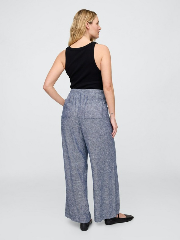 GAP Lněné kalhoty Wide-Leg GAP
