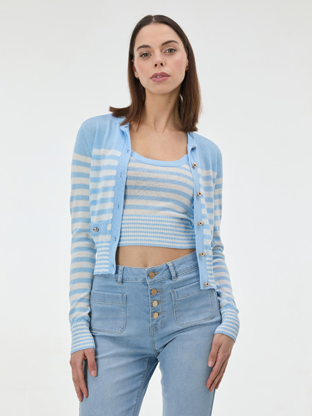 Orsay Světle modrý pruhovaný dámský kardigan ORSAY