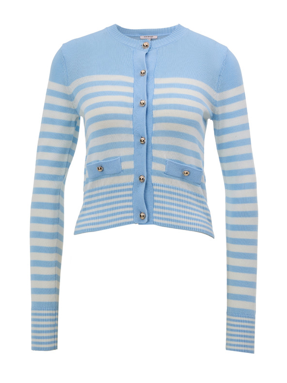 Orsay Světle modrý pruhovaný dámský kardigan ORSAY