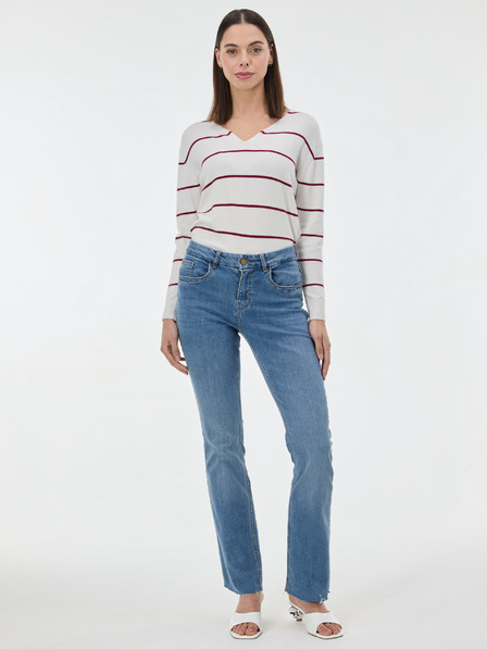 Orsay Červený pruhovaný dámský svetr ORSAY