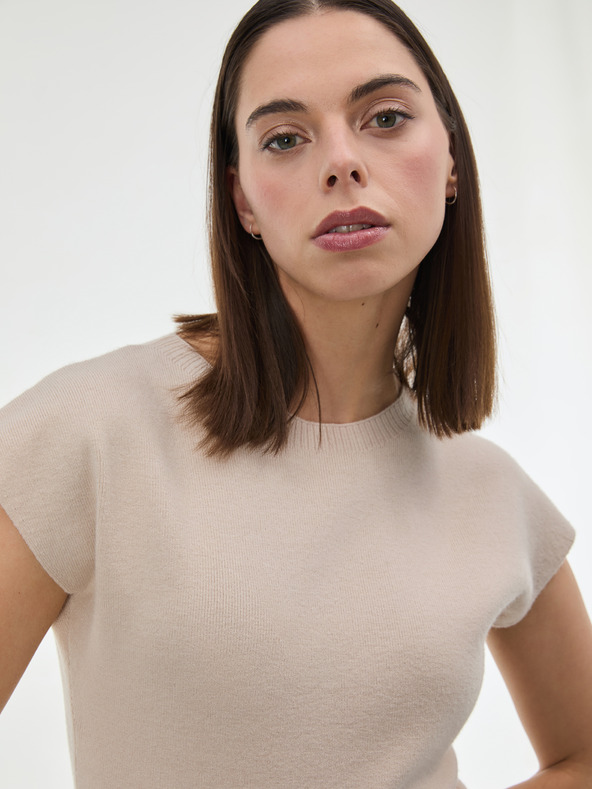 Orsay Béžový dámský svetr bez rukávů ORSAY