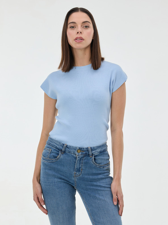 Orsay Světle modrý dámský svetr bez rukávů ORSAY