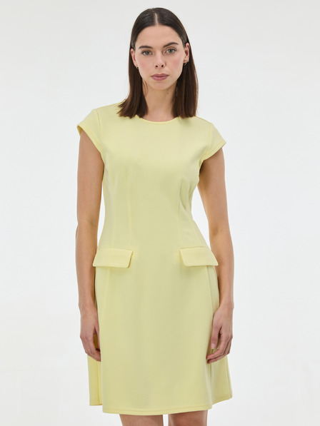 Orsay Žluté dámské šaty ke kolenům ORSAY