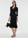 Orsay Černé dámské úpletové midi šaty ORSAY