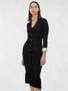 Orsay Černé dámské úpletové midi šaty ORSAY