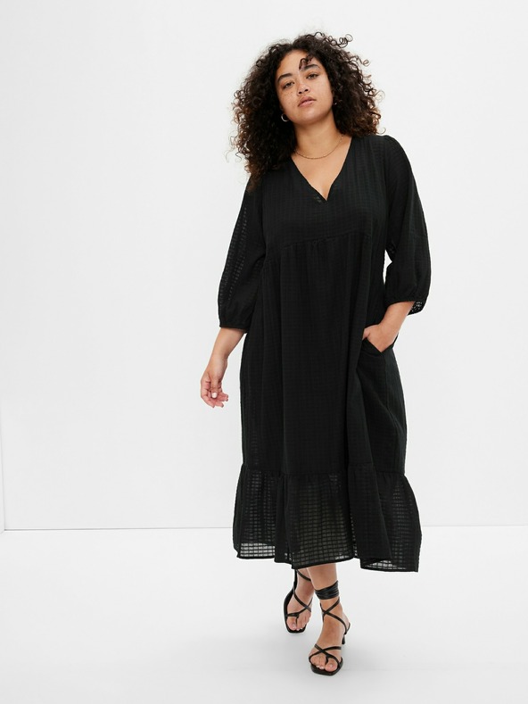 GAP Midi šaty s výstřihem do V GAP