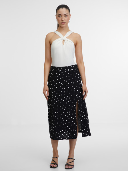 Orsay Černá dámská puntíkovaná sukně ORSAY