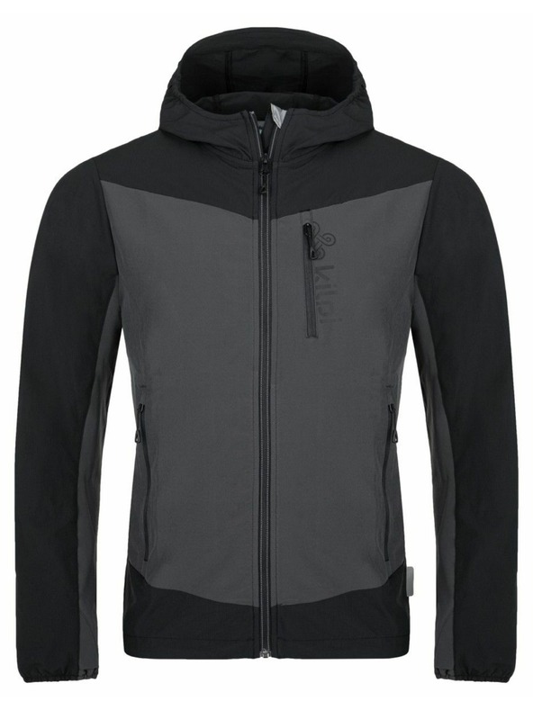 Kilpi Tmavě šedá pánská softshellová běžecká bunda Kilpi Balans-M