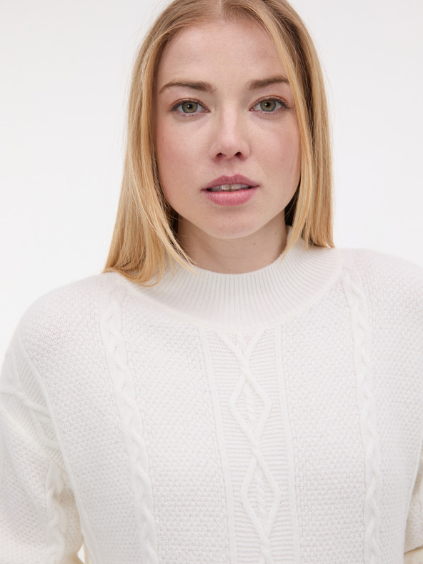 Orsay Krémové dámské svetrové šaty ORSAY