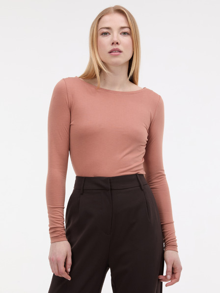 Orsay Světle hnědé dámské tričko s dlouhým rukávem ORSAY