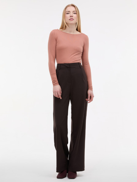 Orsay Světle hnědé dámské tričko s dlouhým rukávem ORSAY