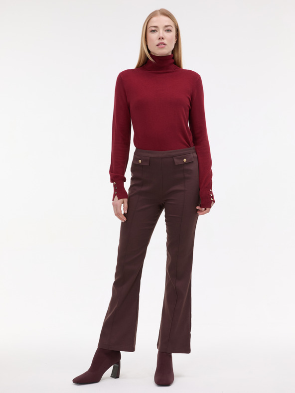 Orsay Hnědé dámské bootcut kalhoty ORSAY