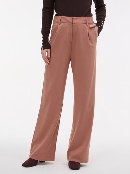 Orsay Světle hnědé dámské široké kalhoty ORSAY