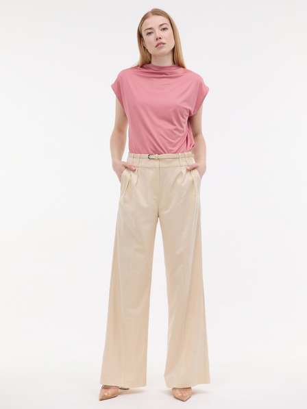 Orsay Krémové dámské široké kalhoty s proužkem ORSAY