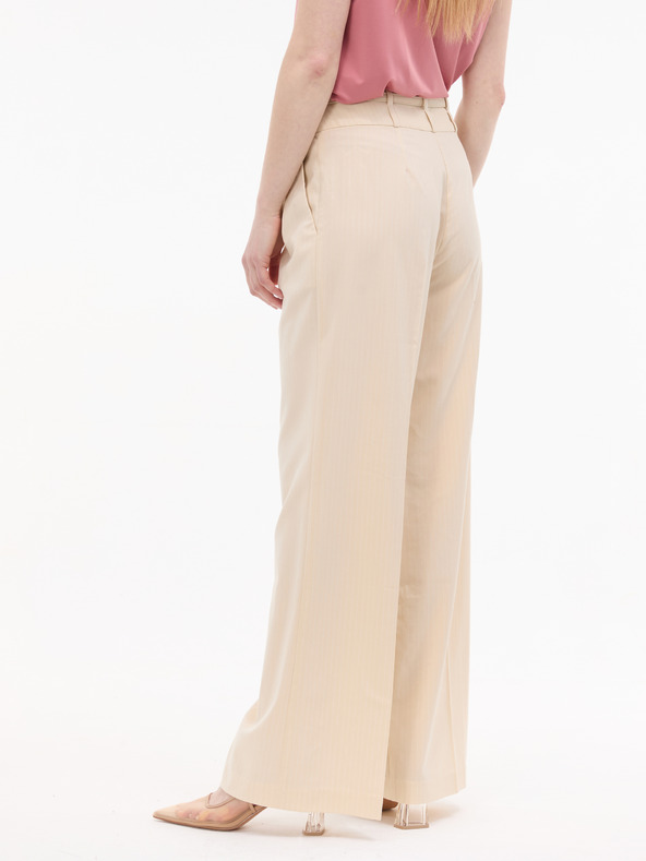 Orsay Krémové dámské široké kalhoty s proužkem ORSAY