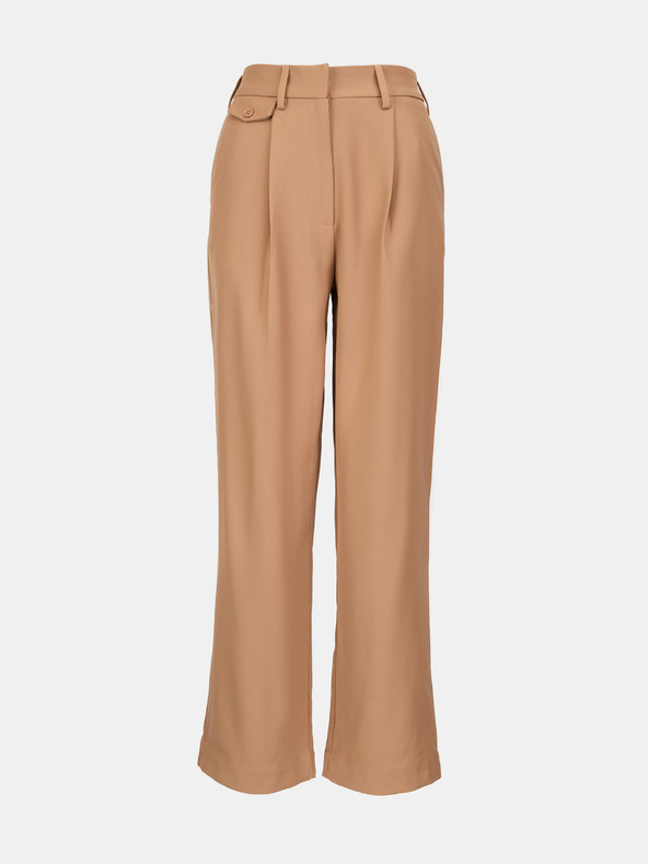 Orsay Světle hnědé dámské široké kalhoty ORSAY