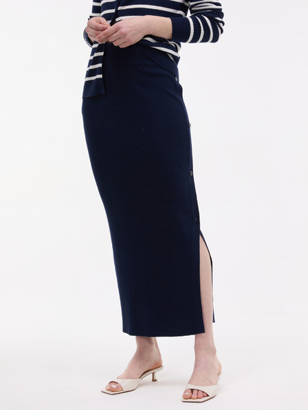 Orsay Tmavě modrá dámská úpletová sukně ORSAY
