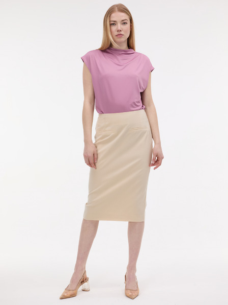 Orsay Krémová dámská pouzdrová sukně s proužkem ORSAY
