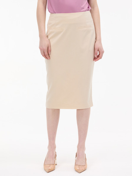 Orsay Krémová dámská pouzdrová sukně s proužkem ORSAY