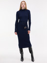 Orsay Tmavě modré dámské midi šaty s páskem ORSAY