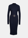 Orsay Tmavě modré dámské midi šaty s páskem ORSAY
