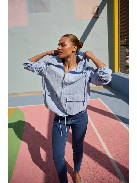 Moodo Bunda s kapucí světle modrá Moodo