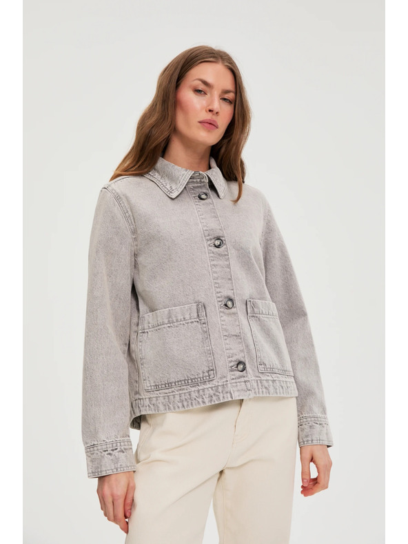 Moodo Džínová bunda šedá Moodo