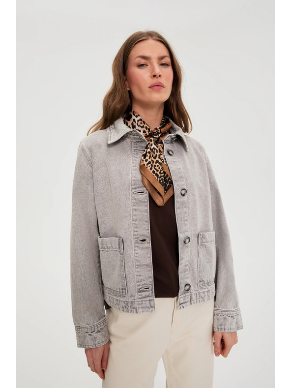 Moodo Džínová bunda šedá Moodo