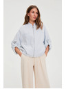 Moodo Bunda se stočenými rukávy světle modrá Moodo