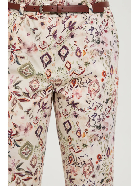 Moodo Vzorované kalhoty béžové Moodo