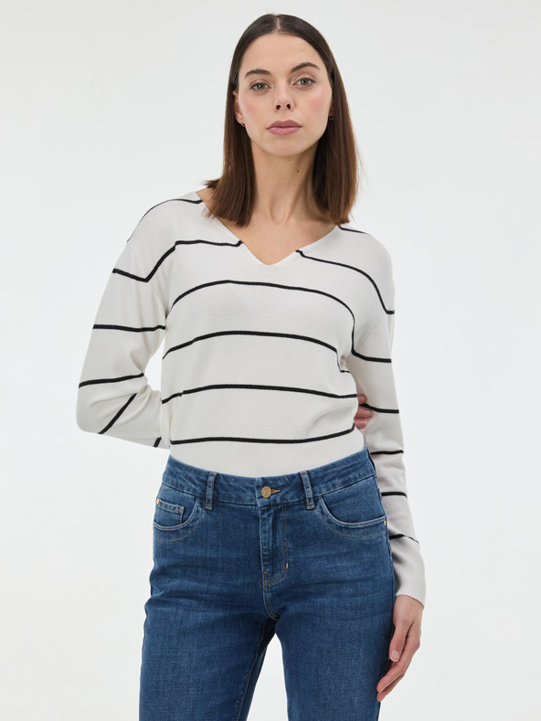 Orsay Černý pruhovaný dámský svetr ORSAY