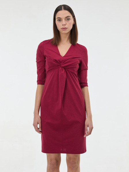 Orsay Vínové dámské šaty ke kolenům ORSAY