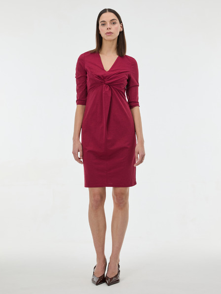 Orsay Vínové dámské šaty ke kolenům ORSAY