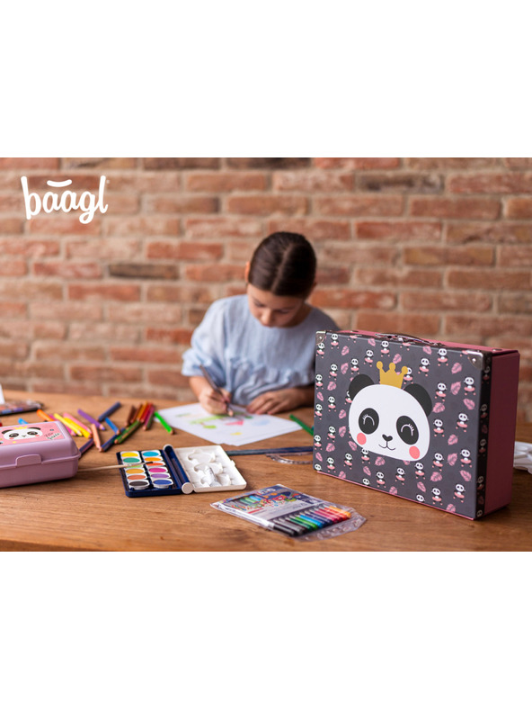 BAAGL  BAAGL Skládací školní kufřík Panda s kováním