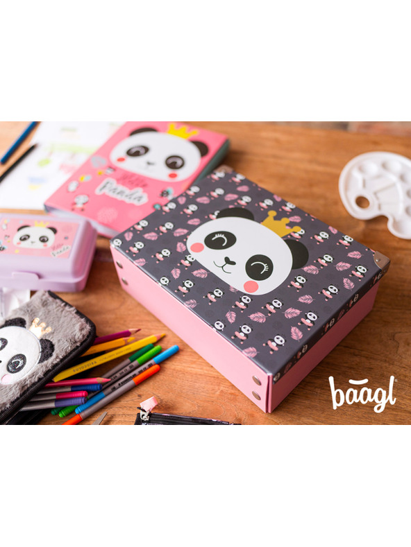 BAAGL  BAAGL Skládací školní kufřík Panda s kováním