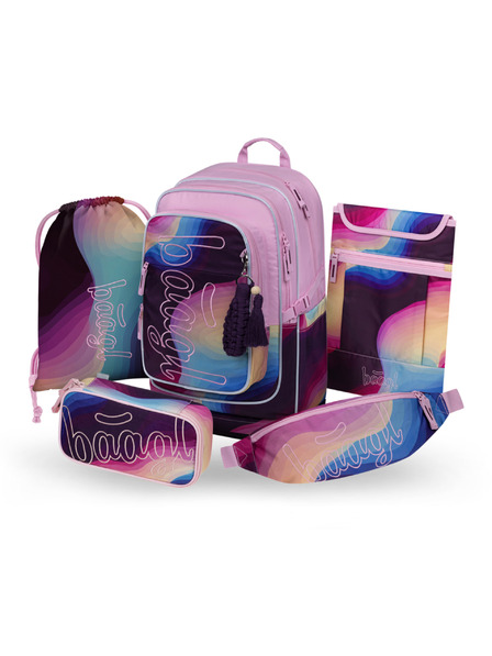 BAAGL  BAAGL SET 5 Cubic Lyra: batoh, penál, sáček, ledvinka, obal na notebook GRS