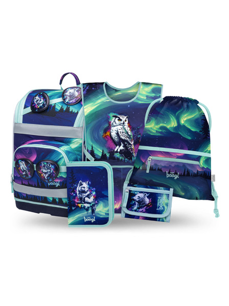 BAAGL  BAAGL SET 5 Zippy Plus Aurora: aktovka, penál, sáček, zástěra, peněženka GRS