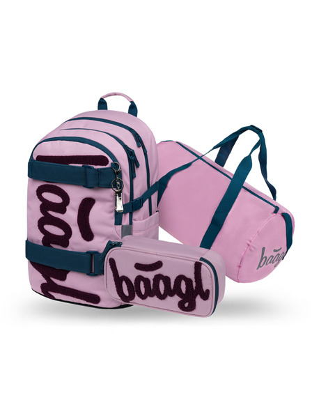 BAAGL  BAAGL SET 3 Skate Rose: batoh, penál, sportovní taška GRS