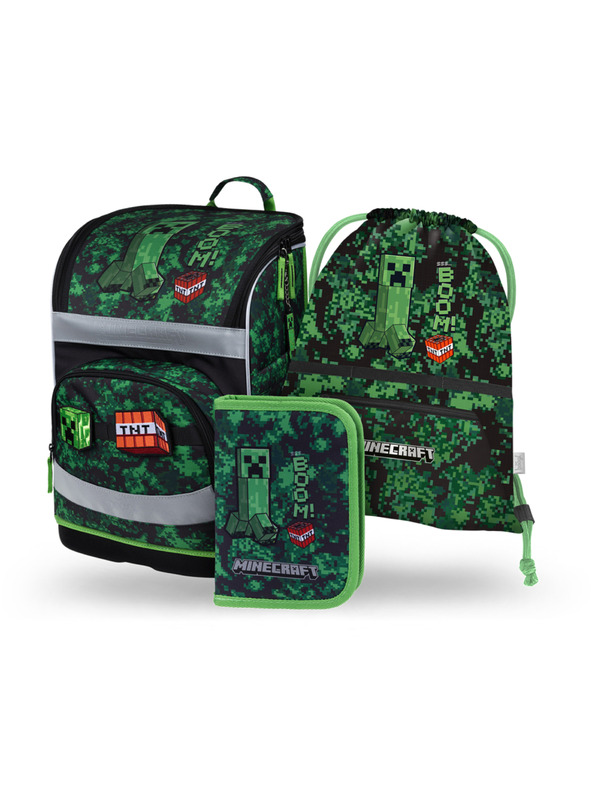 BAAGL  BAAGL SET 3 Zippy Plus Minecraft Boom: aktovka, penál, sáček