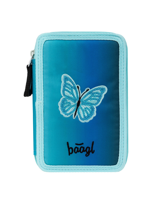 BAAGL  BAAGL Školní penál třípatrový Butterfly GRS