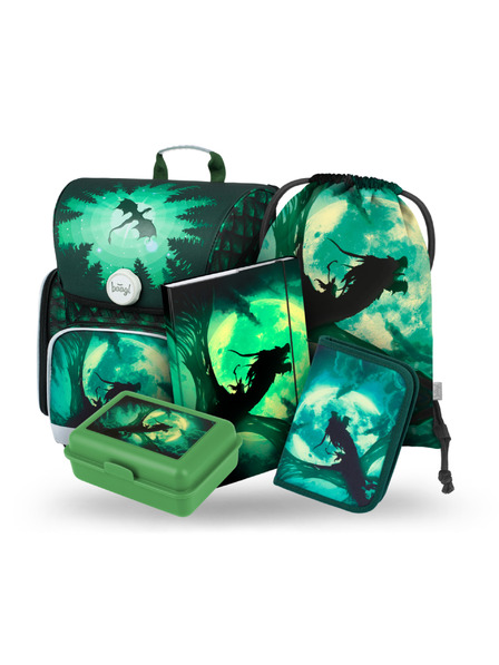 BAAGL  BAAGL 5 SET Ergo Drak: aktovka, penál, sáček, desky, box