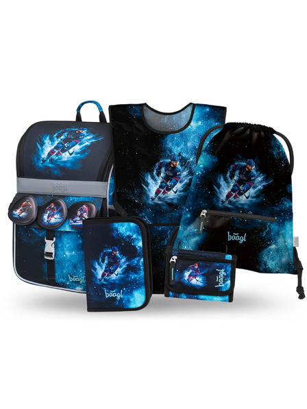 BAAGL  BAAGL SET 5 Zippy Hokej: aktovka, penál, sáček, zástěra, peněženka