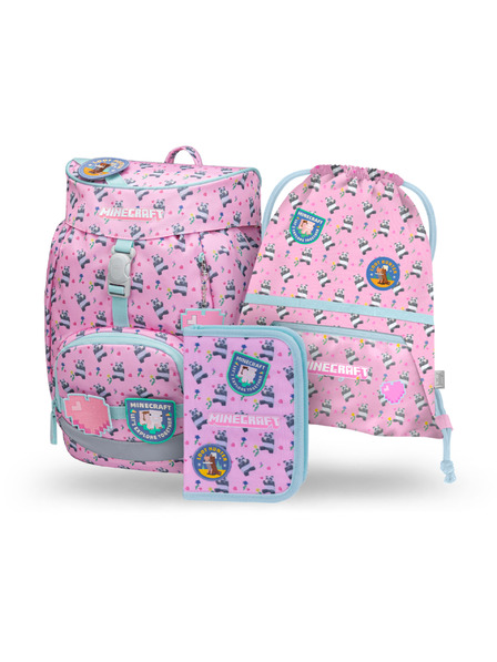 BAAGL  BAAGL SET 3 Airy Minecraft Panda: batoh, penál, sáček